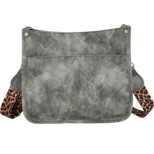 2021 Vintage New Ladies Leopard Print Shoulder Strap Messenger Bag Retro Shoulder Bag Fashion Simple Pu Female Bag