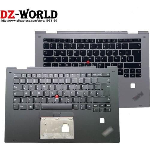 New Black Upper Case With German Backlit Keyboard for Thinkpad X1 Yoga 2nd C Cover Palmrest 01HY813 01HY853 01HY933 01HY893