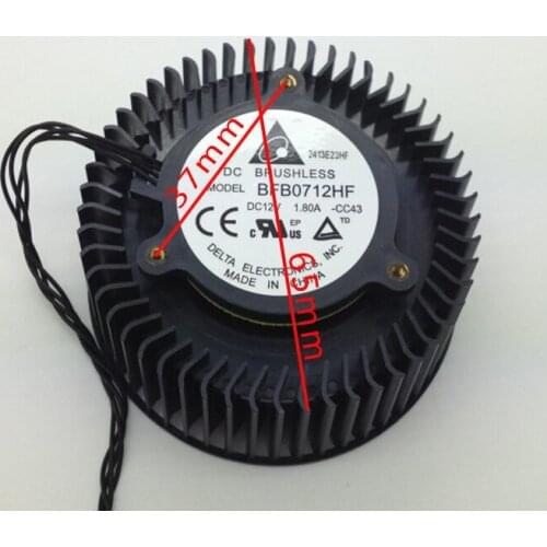 New Original Delta BFB0712HF DC 12V 1.8A Double Ball Bearing Pitch Equilateral 38mm Diameter 63mm 4P Graphics Card Fan