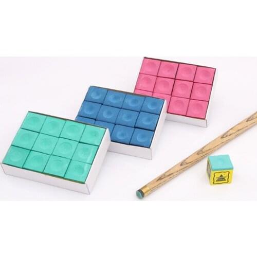 One Dozen Billiard Chalk Billiards Snooker Accessories Billiard Chalks Blue Green Red China