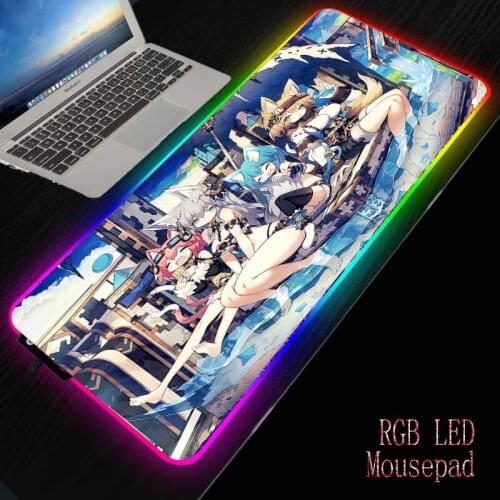 MRGBEST Sexy Breast Anime Girl At Pool RGB LED Large Gaming Computer USB Wired Lighting Colorful Luminous Mousepad Desk Pad