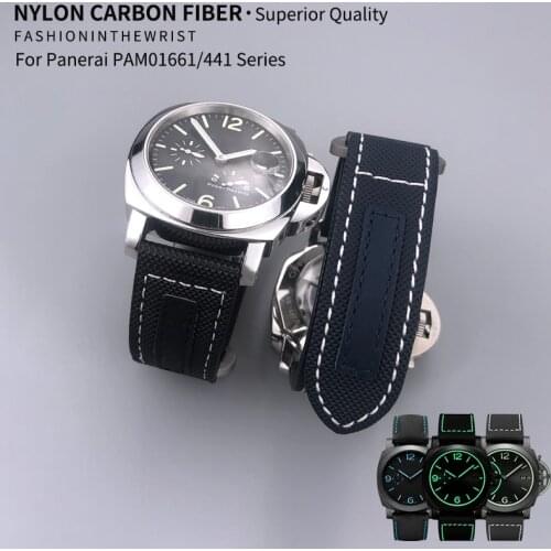 Top Quality Nylon Canvas Leather Watch Strap For Panerai Watchband pam01661/00441/1312/111 Wrist Band Bracelet Accessories 24mm