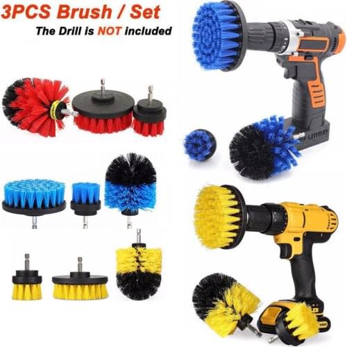 3 Pcs/Set Power Scrubber Brush Drill Brush Clean for Bathroom Surfaces Tub Shower Tile Grout Cordless Power Scrub Cleaning Kits