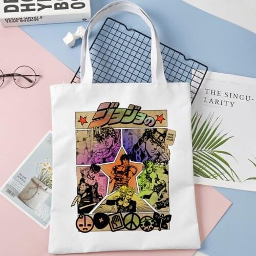 Jojo Bizarre Adventure shopping bag handbag tote jute bag bolso canvas grocery bag bolsas ecologicas reusable grab