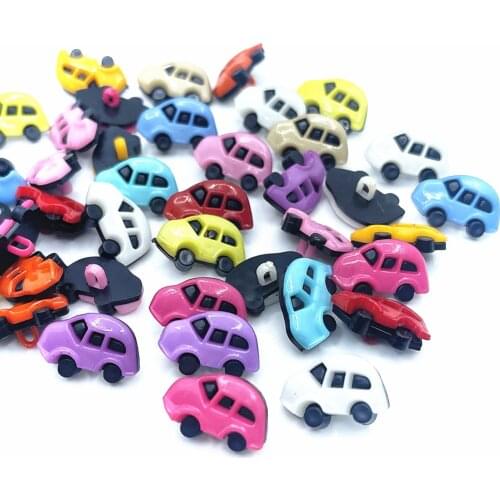 Suoja 50Pcs/lot 17mm Mix Color Cute Car Plastic combined Buttons Apparel Supplies Sewing Accessories DIY Crafts
