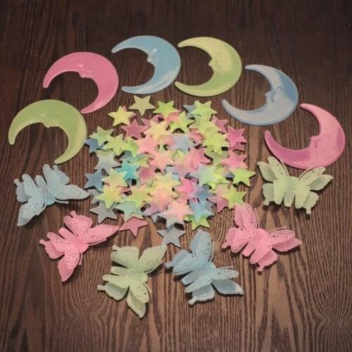 3D Stars Glow In The Dark Wall Stickers Luminous Fluorescent Wall Stickers for Kids Baby Room Bedroom Ceiling Home Decor