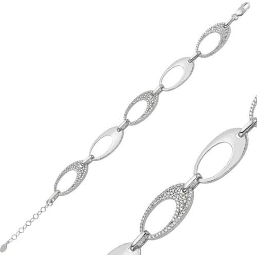 Tevuli 925 Sterling Silver Cubic Zirconia Oval Lady Bracelet