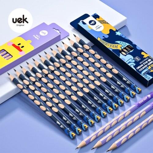 UEK Kids Groove Triangular Pencils HB Tri Grip Preschoolers Children Student Kindergarten School My First Handwriting Pencil