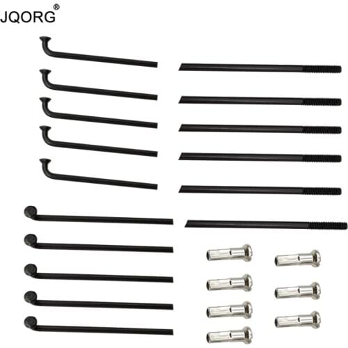 24 Pcs A Lot DT Swiss Champion J-bend Black Color Bicycle Spokes With 14 mm Brass Nipples Length in 60-305mm Be Customized