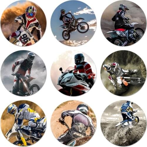 Moto Cross motorcycle sports Icons Pins Badge Decoration Brooches Metal Badges For Backpack Decoration 58mm