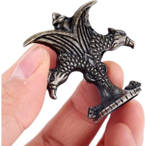 1pc Double-headed eagle Handle Vintage Pull Metal Knob Creative Birds Decor Alloy w/screw 40x40mm Kitchen Drawer Cabinet Door
