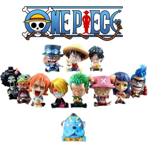 10cm One Piece Car Decor Action Figure Toys Luffy Zoro Nami Chopper Franky Doflamingo Law Desk Display Model Gifts For Children