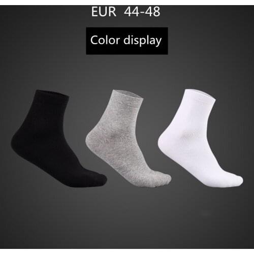 3 Pairs Spring And Aummer Plus Size Men Socks Black Business Male Medium Tube Plus Fat Deodorant Mens Cotton Socks