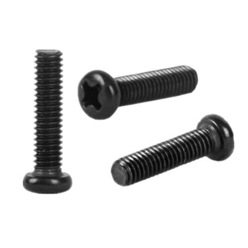 50pcs M1.6 Cross round head Screw Small pan heads Phillips mechanical bolt black Carbon steel screws bolts 3mm-12mm Length