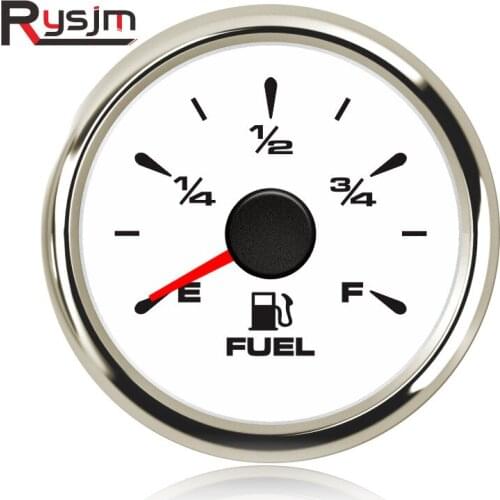 52mm Pointer Fuel Level Gauge 0-190ohm 240-33ohm E-F Fuel Level Meter Waterproof Fuel Gauge 9~32V for Boat Car Motorcycle Yacht