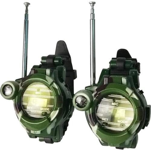 7 in 1 English Version Walkie Talkies Watches Toys for Kids 2 Way Radios Mini Walky Talky Interphone Clock Plastic Children Toy