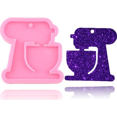 Shiny Glossy Sewing Machine Necklace Jewelry Epoxy Mould Crafting Keychain Resin Silicone Mold Chocolate Candy Clay Moulds
