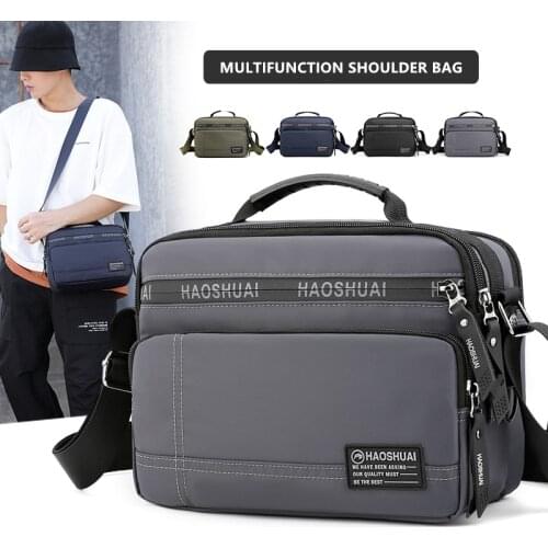 Brand New Multilayer Shoulder Bags Totes Men Messenger Water Resistant Bags Zipper Pockets Crossbody Bags 2021 Large Light