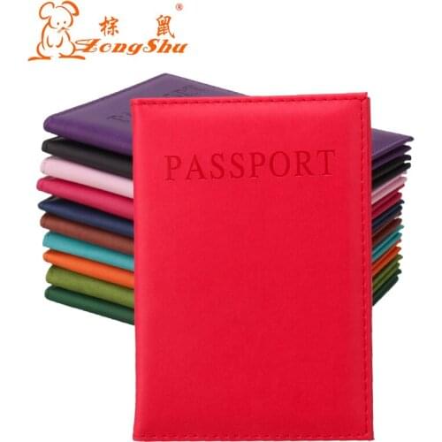 Candy color PU Leather Wallet card holder Travel Passport Holder Cover ID Card Bag passport cover (Custom available)