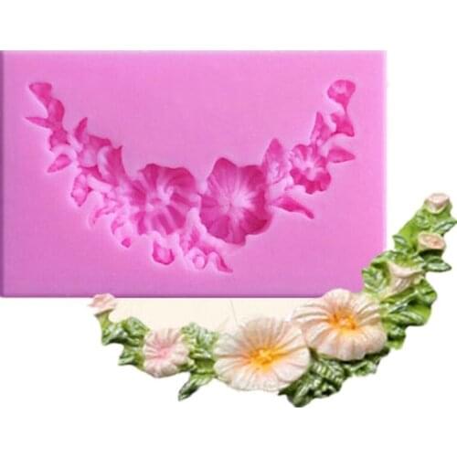 Floral Swag Silicone Sgarcraft Molds Cupcake Stencil Soap Chocolate Moulds Accesorios Cocina Wedding Decoration Christmas
