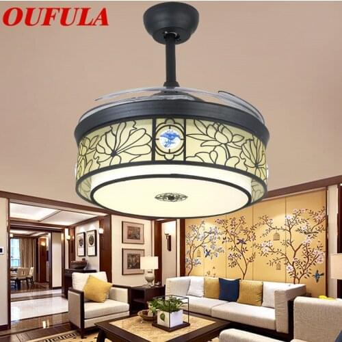 DLMH Modern Ceiling Fan Lights Lamps Ventilator Remote Control Invisible Fan Blade For Dining Room Bedroom Restaurant