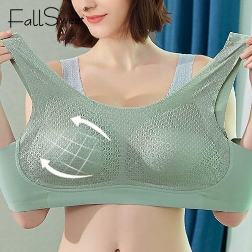FallSweet Seamless Plus Size Bra Wireless Womens Underwear Padding Bralette Vest Active Bras 6XL 7XL