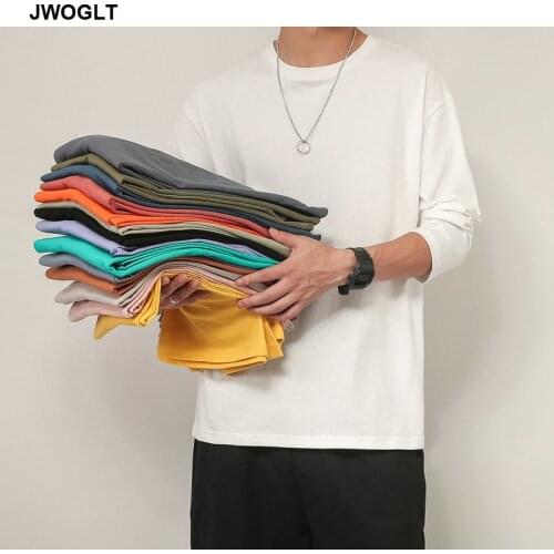 45KG-100KG Autumn New Mens T Shirt Casual Long Sleeve Regular Fit 100% Cotton Soft O-Neck Basic T Shirts 4XL 5XLTops Tees