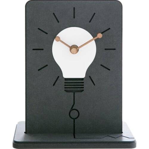 Personality bulb shape desktop small table clock Good idea office brief decorative clock