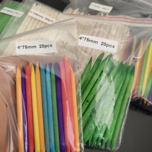 100/20pcs Orange Cuticle Pusher Wooden Manicure Stick Dead Skin Remove Pedicure Care Set Nail Art Tools high quality