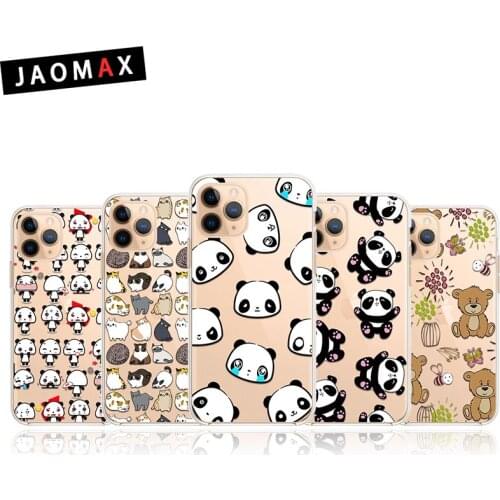 Jaomax Cute Cartoon Panda Phone Case For iPhone 11 Pro XR XS Max 6s 7 8 Plus 5s Transparent Soft Silicone Back Cover Cases