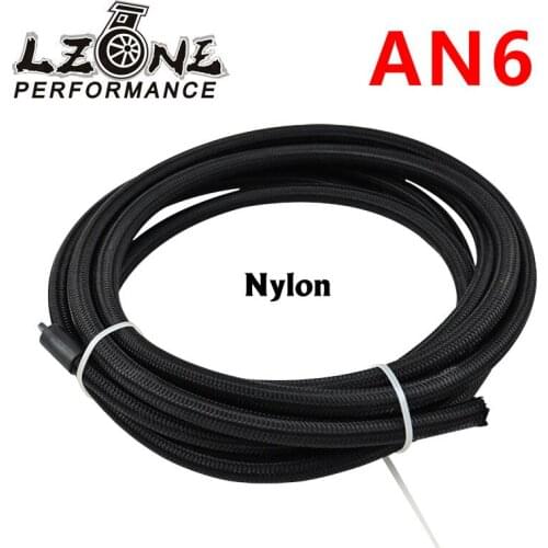 LZONE - 6 AN Pros Lite Black Racing Hose Fuel Oil Line 350 PSI 5 Meter JR7312
