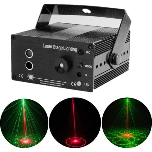 Mini 24 Red Green Gobos Laser Effect Projector 3W Blue LED Light Wedding DJ Party Disco laser Flash Club Stage Lighting