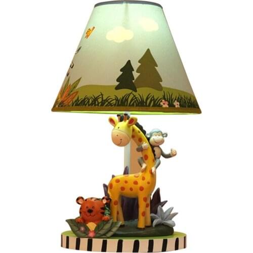 Cartoon Animal Giraffe Table Lamps Childrens Room Study Bedroom Bedside Lamp Warm Cartoon Cute Deco Remote Control Table Lights