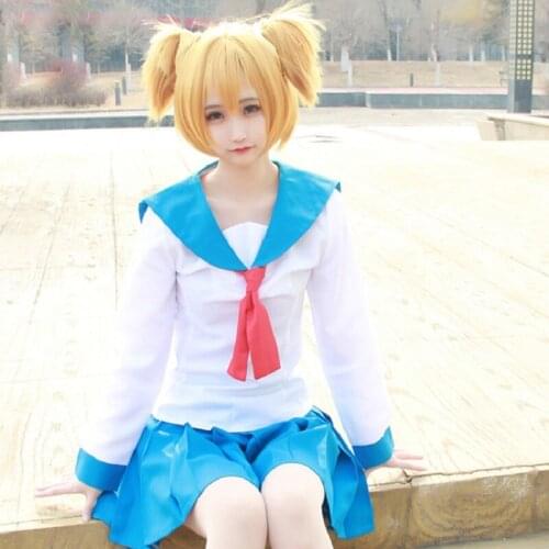 2018 New Anime Pop Team Epic Cosplay Poputepipikku Cosplay Costume Popuko Pipimi Cosplay Costume Women Girls School Uniforms