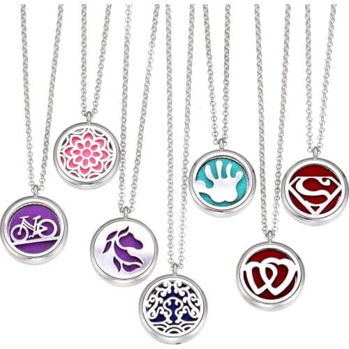 New Aromatherapy Jewelry Essential Oil Diffuser Necklace Love Tree of Life Open Perfume Lockets Pendants Aroma Diffuser Necklace