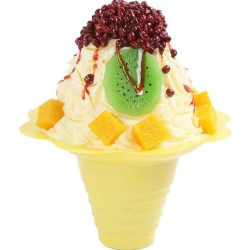 Shaved Ice Simulation Model Sample Fruit Ice Cream Snow Ice Sample Decoration Shaved Ice Dessert Smoothie Props Model Customized