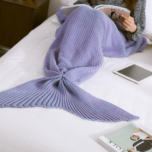 Mermaid Tail Blanket for Beds Sofa Soft Warm Knitted Blanket Childrens Winter Summer Knitted Mermaid tail Blankets Cover