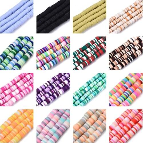 10 Strands/lot 6mm Flat Round Polymer Clay Beads Chip Disk Loose Spacer Beads For DIY Making Jewelry About 320~447pcs/strand