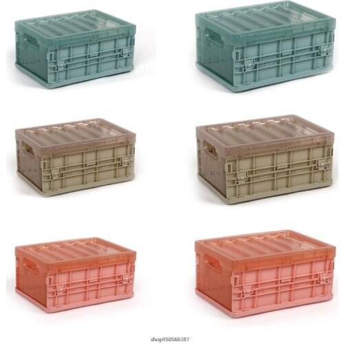 Clear Collapsible Storage Crates with Double Handle Rectangular Hollow-out Storage Basket Stackable Multi-function 21 wholesales