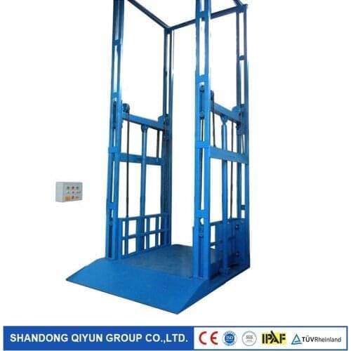 Qiyun new design 1000kg 2000kg 3000kg 5000kg electric hydraulic goods lift freight elevator warehouse cargo lift price
