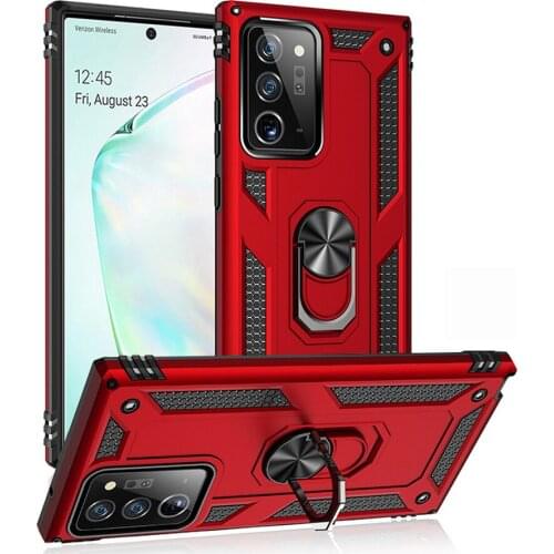 Luxury Armor Shockproof Case For Samsung Galaxy Note 20 case Metal Ring Hybrid Bumper Cover For Galaxy Note 20 Ultra S20