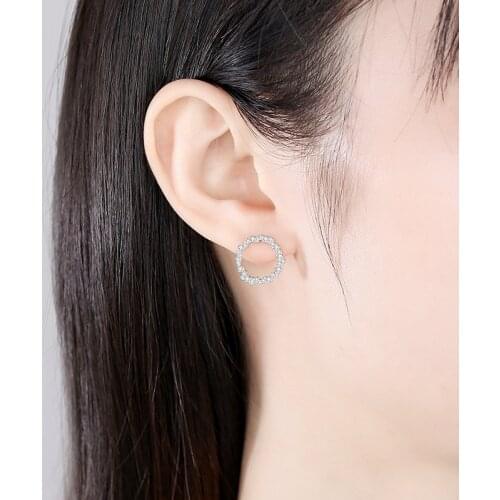 2020 New Full Diamond 925 Sterling Silver Earrings Female Ins Simple Fashion Earrings for Women