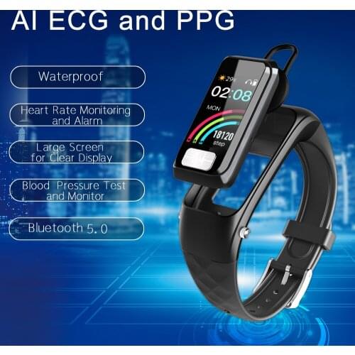 H207 Smart Bracelet ECG+PPG ECG Blood Pressure Monitoring 5.0 Bluetooth Headset Answering Phone Wechat Campaign