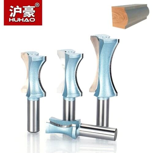 HUHAO 1/2" 1/4" Shank 2 Flute Endmill Arc Round Bit For Wood Without Bearing Industrial Grade Woodworking Tool Milling Cutter