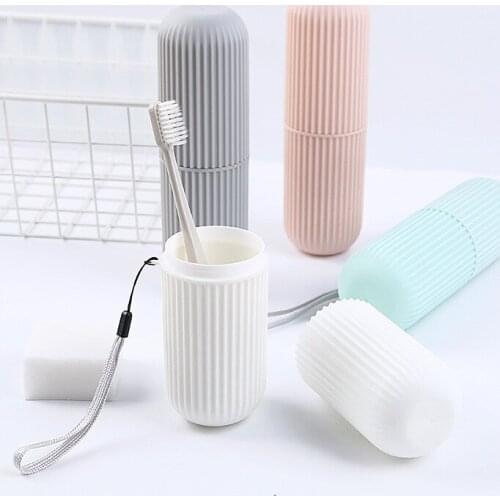 Creative Portable Toothpaste Toothbrush Holder Case Non-Slip Strip Germproof Storage Box Plastic Couple Bathroom Accessories