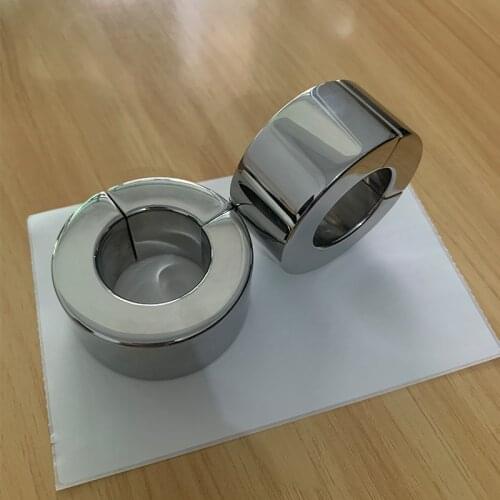 Heavy Cock Ring Stainless Steel Magnetic Scrotum Ring Pendant Ball Stretcher Testis Male Chastity Devices Delayed Ejaculation 18