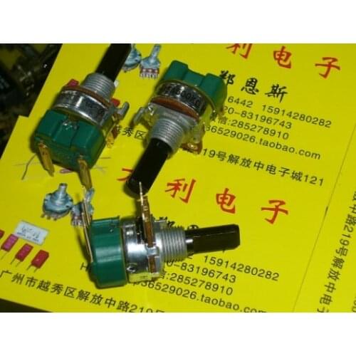[VK] Original Japan NOBLE A500K single potentiometer with switch AC125V6A half shaft 20MM switch