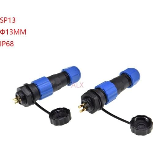 SP13 IP68 waterproof connector male plug & female socket 2/3/4/5/6/7/8/9 pin panel Mount wire cable connector aviation plug