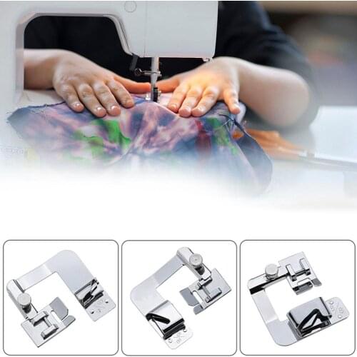 1pc Multi-functional Domestic Sewing Machine Foot Presser Hem Crimping Feet for Brother Singer Sewing Accessories 3 Sizes