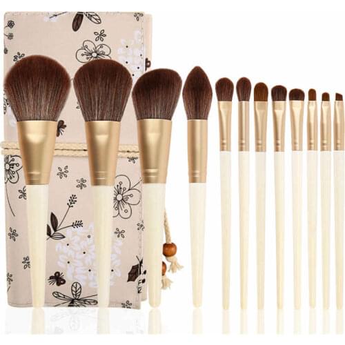 12 Pieces Soft Full Cosmetic Brush Set Beauty Makeup Tools for Beginners E577